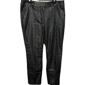 NWT WHBM White House Black Market Metallic-Jacquard Slim Ankle Pants